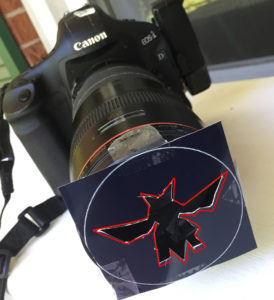 camera with dragon silhoutte filter